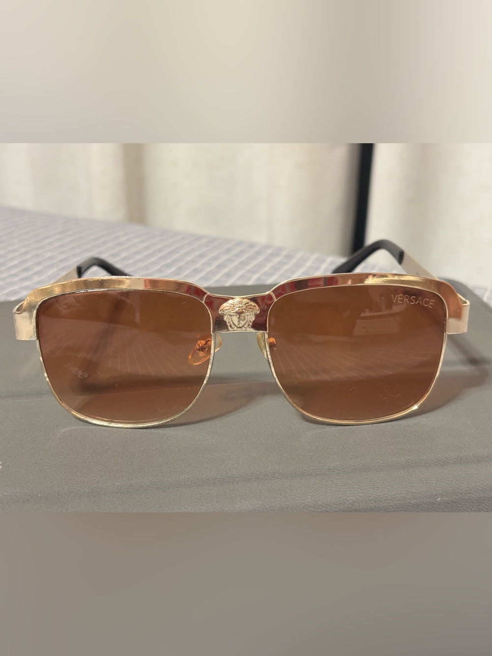 Versace Rose Gold Tone Metal Sunglass Temple